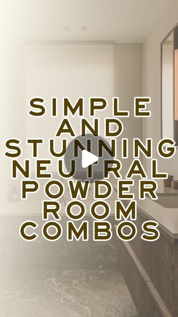 Loren Kreiss on Instagram: "Here are the best simple and stunning neutral powder room combinations. Make sure to save this one for later.

#powderroomdesign #powderroom #neutralhomedecor #bathroomrenovation #bathroomdesignideas #bathroommakeover #luxurybathroom #interiordesigninspiration" Midcentury Modern Powder Room Ideas, Powder Room Neutral, Neutral Powder Room, Modern Powder Room Ideas, Loren Kreiss, Modern Powder Room, Luxury Powder, Room Neutral, Bath Stuff