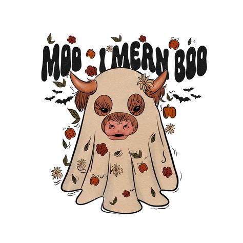 Halloween Cow Painting, Moo I Mean Boo, Pumpkin Decorating Party, Cow Pumpkin, Ghost Cow, Mexican Halloween, Halloween Cow, Cow Halloween, Halloween Western