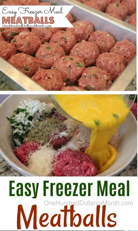 Prego Recipes, Freezer Meatballs, Patch Adams, Freezer Dinners, Budget Freezer Meals, Freezer Friendly Meals, Freezable Meals, Freezer Meal Planning, Healthy Freezer Meals