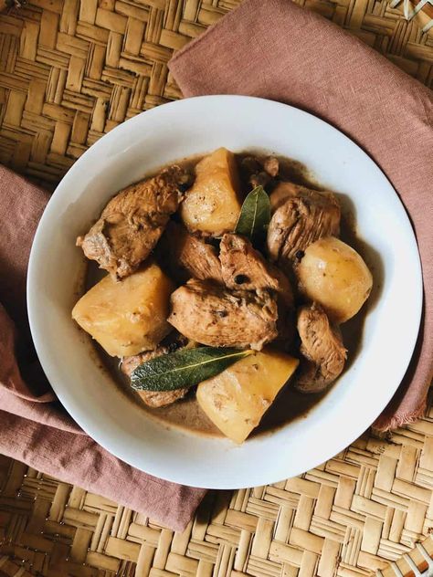 Filipino Chicken Adobo - Whisper of Yum Chicken Adobo Recipe Easy, Chicken Adobo Filipino, Filipino Pork Adobo, Pork Adobo Recipe, Chicken Adobo Recipe, Recipe With Potatoes, Filipino Food Dessert, Pork Adobo, Adobo Recipe