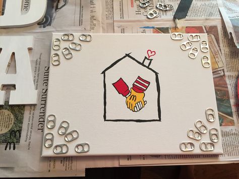 Rmhc Adpi, Alpha Phi Canvas, Big Little Canvas, Ronald Mcdonald House Charities, Ronald Mcdonald House, Pi Phi, Alpha Delta Pi, Sorority Crafts, Alpha Phi