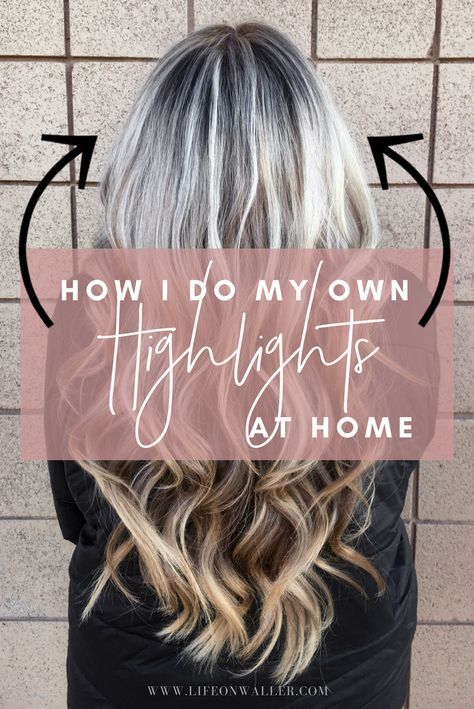 Highlights At Home Diy, Highlighting Hair At Home, Balayage Tutorial, Highlight Your Own Hair, Highlights At Home, Diy Highlights Hair, Blonde Hair At Home, At Home Highlights, Diy Balayage