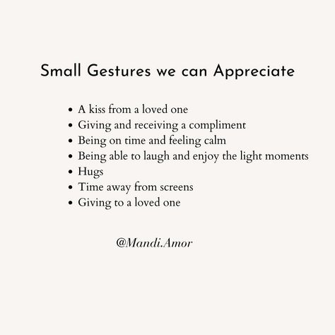 Remember sometimes it’s the thoughtful subtle things which count. The small gestures you can appreciate, the more you will go on to live a life you’re in love with every single day. Drop a 🤎 and Save if this resonates. Tag someone who needs to see this. Follow for more > @Mandi.Amor 💌 DM Me “FREE GUIDE” for the link to Get my Free 8-Step Guide to Healing and Creating your Dream Life #kindness #love #appreciation #gratitude #simplepleasures #positivity #happiness #spreadlove #bekind #lit... Small Gestures, Every Single Day, Spread Love, Small Things, Simple Pleasures, Tag Someone Who, Free Guide, Tag Someone, Step Guide