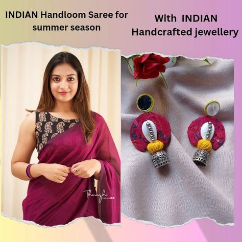 SUMMER Season is on...🔥 .. Now Indian Handloom Sarees are in trends ..... Also Indian Handcrafted jewelleries are in trends ....🔥 .. We are dealing with Handcrafted 👉🏻Fabric jewelleries for - Occasions / festivals / Weddings ceremony Mangalsutra 👉🏻 Silver Collections Find your perfect Handcrafts with us 🔽 Link in Bio For any details & Customisation contact us 📞 +91 9321155207 ... ... ( handcrafted jewellery, handmade jewellery, Customised necklace set for festivals, fabric jewelle... Indian Handloom, Diy Fabric Jewellery, Fabric Jewellery, Jewellery Handmade, Indian Summer, Festival Wedding, Unique Handmade Jewelry, Fabric Jewelry, Diy Fabric