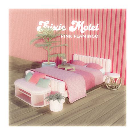 Trixie Motel, Sims 4 Beds, Sims Packs, Muebles Sims 4 Cc, The Sims 4 Pc, Sims 4 Bedroom, Pink Furniture, The Sims 4 Packs, Tumblr Sims 4