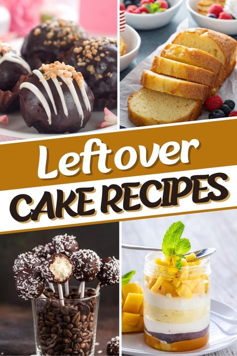 With these leftover cake recipes, you'll never throw out a day-old cake again! From cake pops to truffles to French toast, there are plenty of ways to use up leftover cake! Leftover Cake Recipes, Pound Cake French Toast, Cake Recipes Uk, Fudgy Cake, Fudgy Brownie Recipe, Leftover Cake, Sponge Cake Recipes, Cake Truffles, Leftovers Recipes