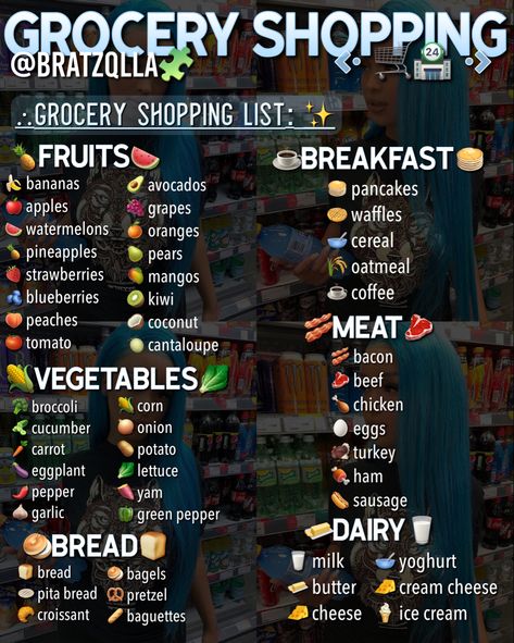 Food To Buy Shopping Lists, Baddie Shopping List, Must Have Grocery Items, Shopping List Aesthetic, Shopping Lists Grocery, Basic Shopping List, Grocery List For Two, Walmart Grocery List, Ultimate Grocery List