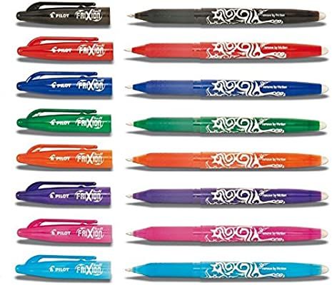 Pilot Assorted Colour Pack Frixion Rollerball Erasable Pens Pen 0.7mm Nib Tip 0.35mm Line BL-FR7 (1 Of Each Colour - 8 Pens - Black, Orange, Blue, Green, Purple / Violet, Pink, Light Blue & Red) LOOSE PENS: Amazon.co.uk: Office Products Pilot Frixion Pens, Pilot Pen, Purple Pen, Bic Pens, Erasable Gel Pens, Frixion Pens, Pilot Frixion, Pilot Pens, Stationery Store