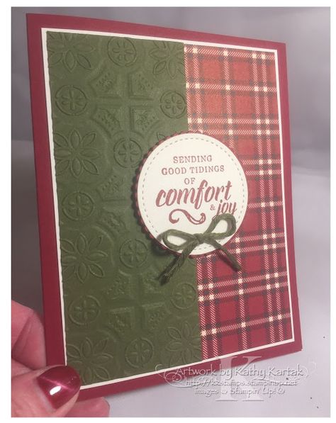 Faithful INKspirations: Comfort & Joy Diy Christmas Cards Handmade, Tin Tiles, Homemade Christmas Cards, Stampin Up Christmas Cards, Stampin Up Christmas, Diy Christmas Cards, Christmas Cards To Make, Stamping Up Cards, Winter Cards