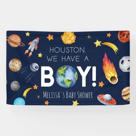 Houston We Have A One Year Old, 4th Birthday Party, Boys 1st Birthday Party Ideas, Space Baby, Birthday Party Banner, Baby Shower Banner, 1st Birthday Party, 4th Birthday Parties, One Year Old