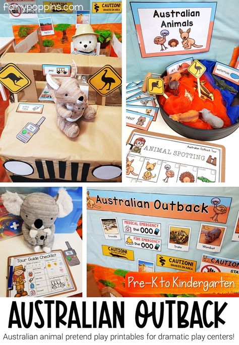 Australian Animals Kindergarten, Australian Classroom Decor, Outback Decorations, Australian Outback Party, Australian Animals Activities, Australian Animals Preschool, 2024 Prep, Australian Activities, Australia School