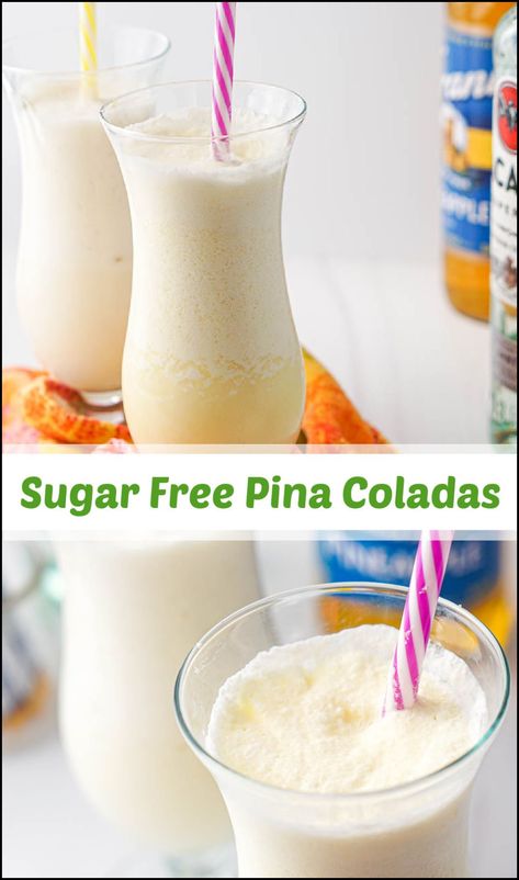 Keto Pina Colada, Sugar Free Alcoholic Drinks, Pina Colada Drink, Sugar Free Alcohol, Low Carb Alcoholic Drinks, Low Calorie Alcoholic Drinks, Colada Drinks, Coconut Rum Drinks, Low Sugar Drinks