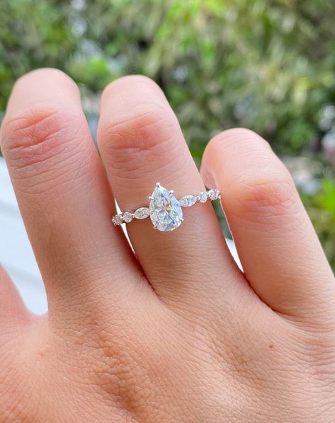 Yellow Gold Engagement Ring | Anniversary Gift Ring | Cz Eternity Ring For Her | 10k Solid White Gold Wedding Ring | Fancy Colored Gift Ring | Rose Gold Promise Ring | Solid 14K Gold Ring Gift On Birthday Gift | Handcrafted Jewelry Collection | Cz White Stone Ring | Fancy Wedding Jewelry Ring | Designer Jewelry Ring | Best ring Gift For Women | Simple Wedding Ring Gift | New Cz Jewelry Shop | Pear Cut Ring  Follow your true passion, let your jewelry guide you because jewelry is no more a piece of metal, it is legacy. 💎Main(Centre) Stone Detail ↠ Shape: Pear  ↠ Color: D (White) ↠ Type: Cubic Zirconia ↠ Clarity: VVS1 ↠ Creation Method: Lab Created ↠ Stone weight & size may vary slightly depending upon the dimensions of the ring. For more details, contact us immediately. ↠ Center Stone size Pear Wedding Ring, Pear Diamond Rings, Pear Cut Ring, Pear Cut Engagement Rings, Image 3d, Hidden Halo, Solid Gold Rings, Pear Diamond, Gift Ring