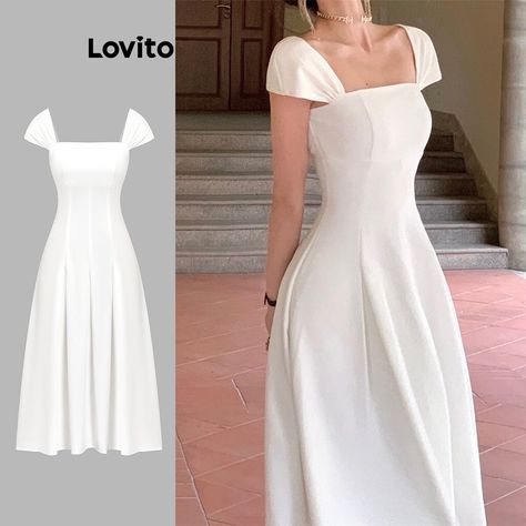 Moda_ofertas77 Moda feminina: as melhores ofertas do dia estão aqui! Atualize seu guarda-roupa com preços imperdíveis. Corra e aproveite! 💃🛍️ Corre no link da bio Ou mande: Eu quero White Outfit Casual, Patterned Bridesmaid Dresses, White Dress Outfit, Elegant White Dress, Black Dresses Classy, Cotton Saree Designs, Beautiful Casual Dresses, Banquet Dresses, Fashion Design Collection