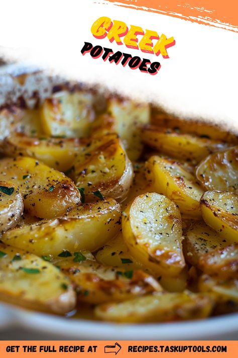 Discover the irresistible flavor of Greek Potatoes! This savory dish features tender, golden potatoes infused with aromatic herbs, zesty lemon, and a hint of garlic. Perfect as a side for your favorite Mediterranean meals, these potatoes are versatile and easy to prepare. Explore various seasoning options and cooking techniques to elevate your culinary skills. Whether you're hosting a dinner party or enjoying a cozy family meal, these Greek-inspired potatoes are sure to impress. Pin this recipe to bring a taste of Greece to your kitchen! Greek Potatoes Recipe, Greek Roasted Potatoes, Golden Potatoes, Greek Lemon Potatoes, Mediterranean Meals, Greek Potatoes, Thanksgiving 2024, Roasted Meat, Boiled Potatoes