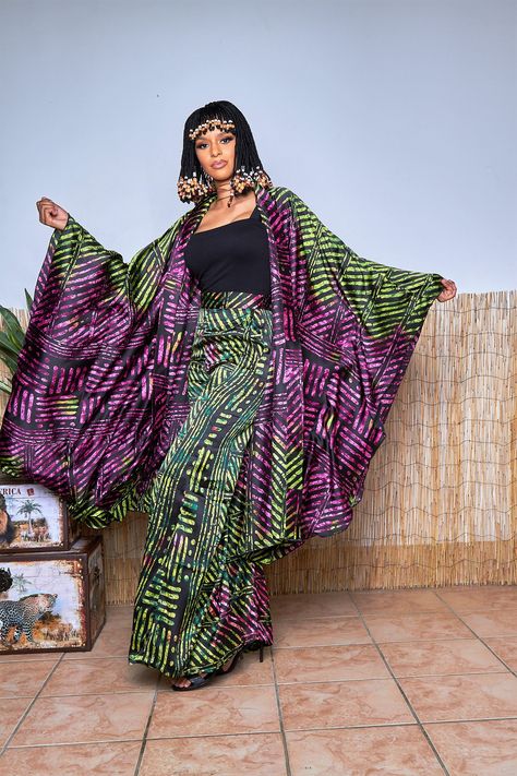 ABENNA SET - Rahyma Kimono And Palazzo Outfit Nigeria, Kimono And Palazzo Outfit, Palazzo Outfit, Short Kaftan Dress, African Clothing Stores, Afrocentric Clothing, African Shop, Kimono Set, Afrocentric Fashion