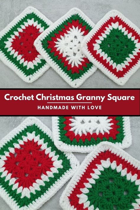 Hello everyone! Welcome to Handmade with love's crochet tutorial. In this beautiful YouTube Christmas tutorial you will see how to crochet these lovely, easy squares. With winter colors and patterns you can create a beautiful 3d crochet project for Christmas with unique designs. This winter crochet motif is useable for a variety of decorative crochet DIYs like coaster, garland, blanket, pillow, afghan, bag etc. Wonderful and interesting granny square for stunning projects. Easy Christmas Crochet Blanket, Interesting Granny Square Patterns, Crochet Xmas Blanket, Crochet Christmas Tree Granny Square, Xmas Crochet Decorations, Christmas Granny Squares Crochet, Crochet Christmas Squares, Christmas Granny Square Crochet Pattern, Interesting Granny Squares