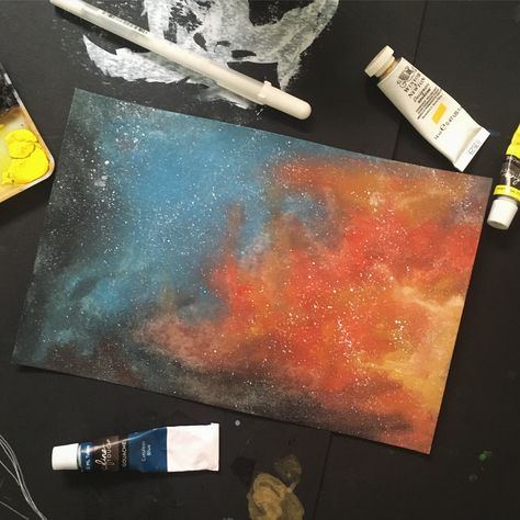 Orange Nebula...galaxy painting -ajk Metallic Acrylic Painting, Nebula Galaxy, Painting Orange, Galaxy Painting, Acrylic Painting, Wallpapers, Orange, Blue, Art