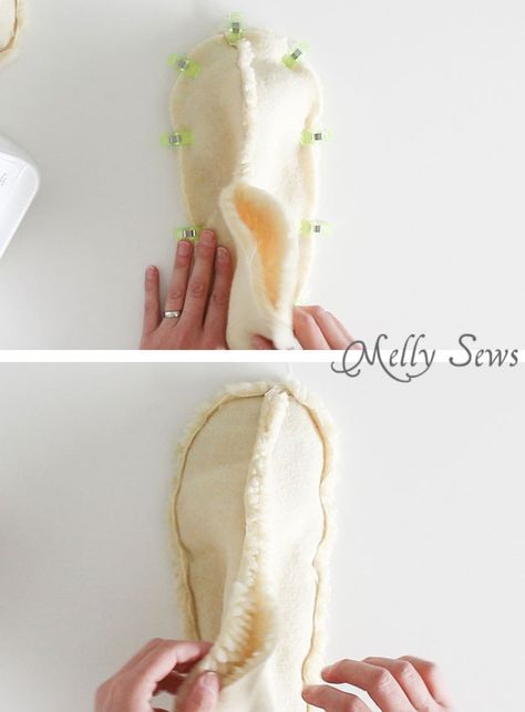 Sew Slippers - Free Pattern and Video Tutorial - Melly Sews Sew Slippers, Crochet Slippers Adult Free Pattern, Sewing Slippers, Tovad Ull, Melly Sews, Slipper Pattern, Diy Slippers, Sewing Fleece, Slippers For Men