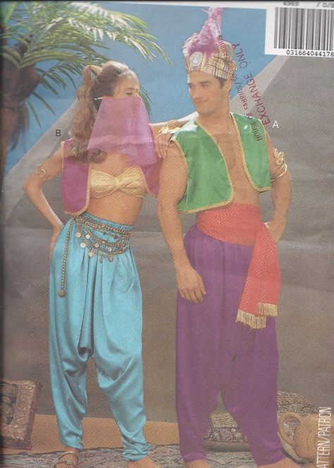 Genie Costume pattern Butterick 4969 size by DawnsDesignBoutique, $12.00 Aladdin Pants Sewing Pattern, Lavender Halloween, Harem Pants Diy, Best Halloween Costumes For Couples, Halloween Costume Sewing Patterns, Harem Pants Pattern, Costume Sewing Pattern, Aladdin Costume, Costumes For Couples