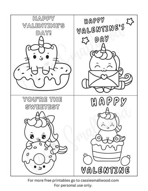 Cute Unicorn class Valentine cards to color free printable pdf Valentines Day Cards Diy, Printable Valentines Day Cards, Free Printable Stationery, Valentines Day Coloring Page, Class Valentines, Happy Hearts Day, Unicorn Valentine, Valentines Day Coloring, Printable Party Decorations