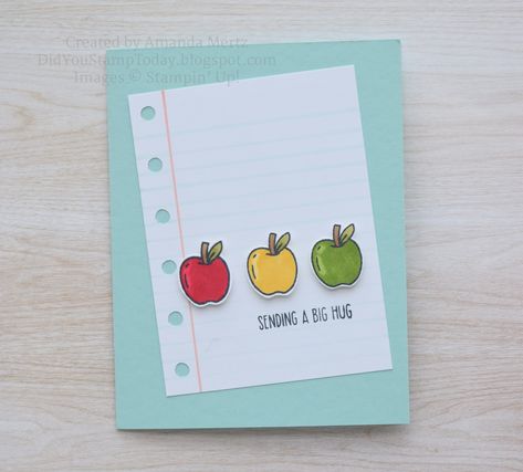 Did You Stamp Today?: Back to School Hug - Stampin' Up! Choose Happy Choose Happy Stampin Up Cards, Stampin Up Choose Happy, Choose Happiness, Apple Season, Fun Mail, Love Teacher, Happy Cards, 4th November, Christmas Owls