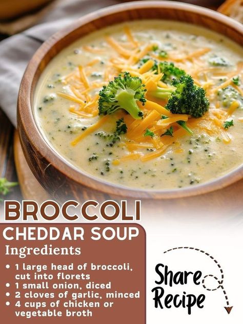 Easy Broccoli Cheddar Soup, Broccoli Cheddar Soup Recipe, Cheddar Soup Recipe, Slow Cooker Broccoli, Broccoli Soup Recipes, Broccoli Soup, Broccoli Cheese Soup, Broccoli Cheddar Soup, Broccoli Cheese