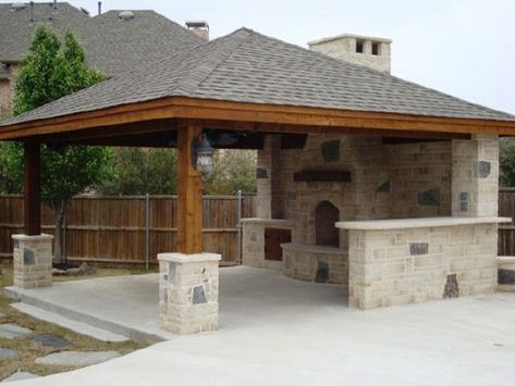 Backyard Pavilion, Backyard Kitchen, Have Inspiration, Patio Landscaping, Dream Backyard, Outdoor Bbq, Backyard Patio Designs, Small Patio, Outdoor Kitchen Design