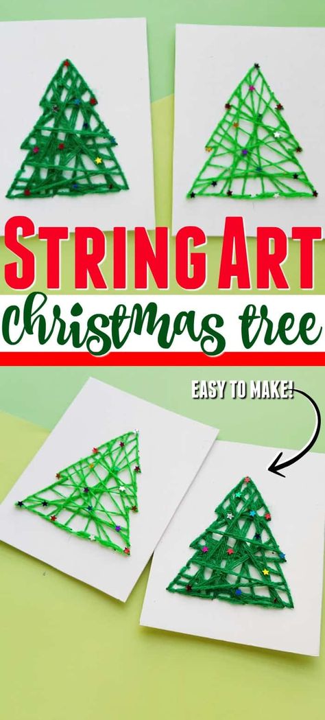 String Art Christmas Crafts Christmas Craft For 3rd Grade, Student Made Ornaments For Parents, 3rd Grade Parent Christmas Gifts, Christmas Gifts From Students To Parents 5th Grade, Art Class Christmas Projects, Parent Christmas Gifts From Students Upper Elementary, Christmas Lights Art Project For Kids, Homemade Christmas Crafts For Kids, Christmas Crafts 5th Grade