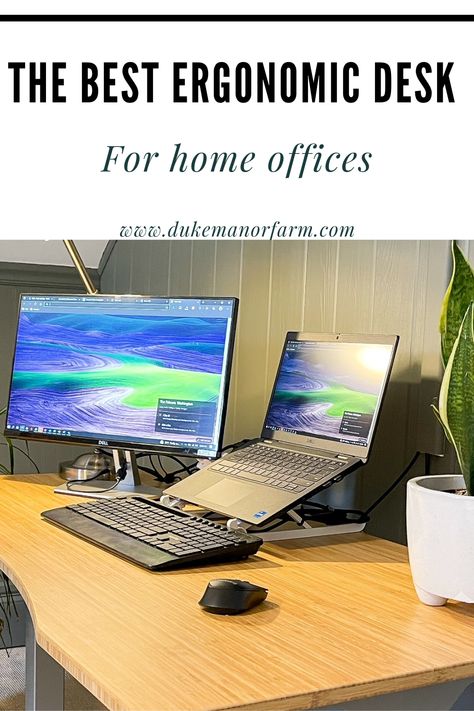 The best ergonomic desk for a home office is from Flexispot #dukemanorfarm #flexispot