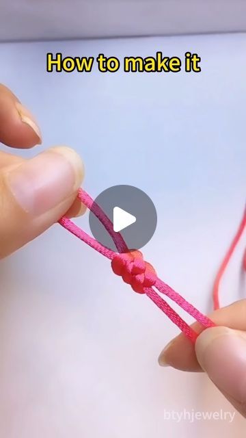 btyhjewelry on Instagram: "How to make adamantine knot #fyp #foryou #fashion #knots #handmade #diy #diyprojects #bracelets #bracelet #creative #tutorial" How To Make Bracelet Knots, Ending Bracelets Knot, Beading Knots Tutorial, Bracelet Tie Off Knots, How To Tie Off Friendship Bracelets Adjustable Knot, Friendship Bracelet Knots Guide, Decorative Knots For Jewelry, How To Make A Friendship Bracelet Loop, Easy Knots For Bracelets