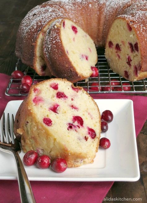 Cranberry Orange Bundt Cake | alidaskitchen.com Cranberry Orange Bundt Cake Recipe, Cranberry Pound Cake Recipe, Cranberry Pound Cake, Orange Bundt Cake Recipe, Cranberry Orange Pound Cake, Cranberry Orange Bundt Cake, Orange Bundt Cake, Orange Pound Cake, Bundt Cake Recipe