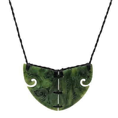 (eBay) 81stgeneration Carved Nephrite Jade Double Koru Maori Breastplate Necklace Maori Necklace, Maori Jewelry, Traditional Jade Necklace For Meditation, Maori Pendant, Maori Greenstone Necklaces, Carved Jade Round Bead Necklace, Carved Silver Jade Necklace, Throne Room, Nephrite Jade