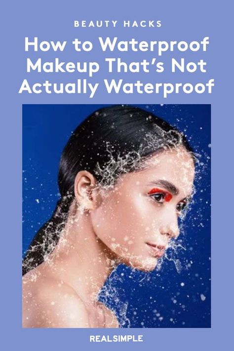 How to Waterproof Makeup That’s Not Actually Waterproof | Two makeup artists offer tips on how to waterproof your makeup—even when you're not actually wearing waterproof products. Use these makeup tips to help your makeup withstand the heat and humidity of the summer. #beautytips #realsimple #skincare #makeuphacks #bestmakeup How To Make Makeup Waterproof, Waterproof Makeup For Swimming, Makeup For Swimming, Art Deco Makeup, Best Face Makeup, Makeup Waterproof, Holiday Makeup Looks, Subtle Makeup, Heavy Makeup