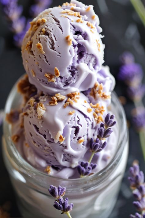 Honey lavender Ice Cream Honey Lavender Ice Cream, Lavender Honey Ice Cream, Fair Foods, Cream Honey, Lavender Ice Cream, Honey Lavender, Ice Cream Ingredients, Egg Yolks, Fair Food Recipes