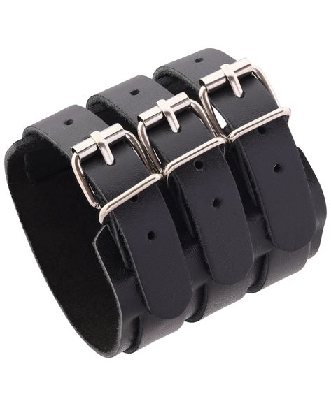 PRICES MAY VARY. Distinctive Wide Design: Crafted for the fashion-forward man, this HAQUIL wide leather bracelet makes a bold statement with its prominent width and triple buckle detail. Robust Construction: Made with high-quality, durable leather, this bracelet is built to last and withstand the rigors of everyday wear. Secure Triple Buckle Closure: The unique triple buckle design not only adds to the visual appeal but ensures that the bracelet stays securely fastened on your wrist. Versatile S Bracelet Thick, Bracelet Making, Leather Bracelet, Fashion Forward, Everyday Wear, Buckle, Cuff, Bracelet, High Quality