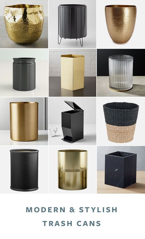 36 Stylish & Modern Trash Cans for Your Kitchen or Bathroom! Waste baskets, waste bins, trashcans, and attractive trash cans via jojotastic.com #roundup #homedecor #trashcans #wastebaskets Bedroom Trash Can, Waste Baskets, Bathroom Bin, Bathroom Trash Can, Modern Farmhouse Bathroom, Gorgeous Bathroom, Trash And Recycling Bin, Elegant Bathroom, Trash Bins