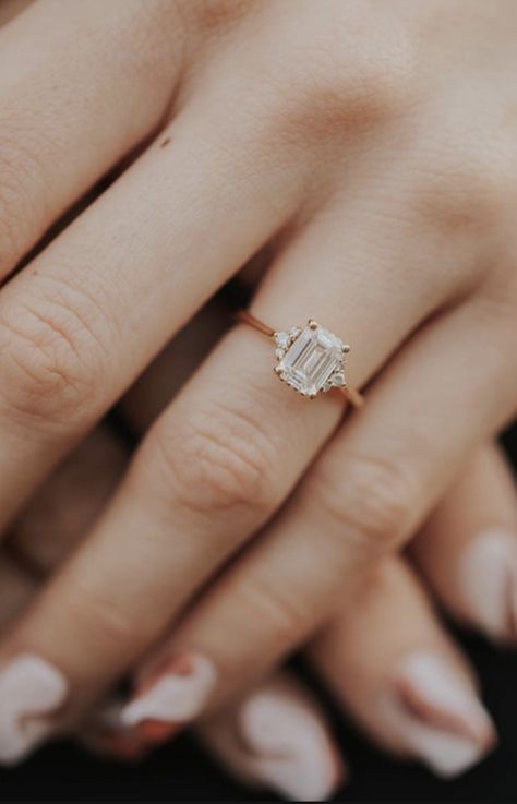 Rectangle Engagement Rings, Dream Wedding Ring, Ring Cuts, Cute Engagement Rings, Future Engagement Rings, Emerald Cut Engagement, Simple Engagement Rings, Emerald Engagement Ring Cut, Dream Engagement