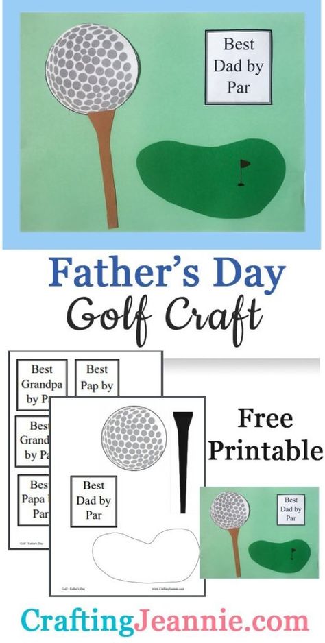 Diy Father’s Day Card Golf, Father’s Day Golf Craft, Fathers Day Golf Crafts, Golf Handprint Craft, Golf Crafts For Kids, Boy Scout Crafts, Nanny Ideas, Grandparents Activities, Golf Crafts