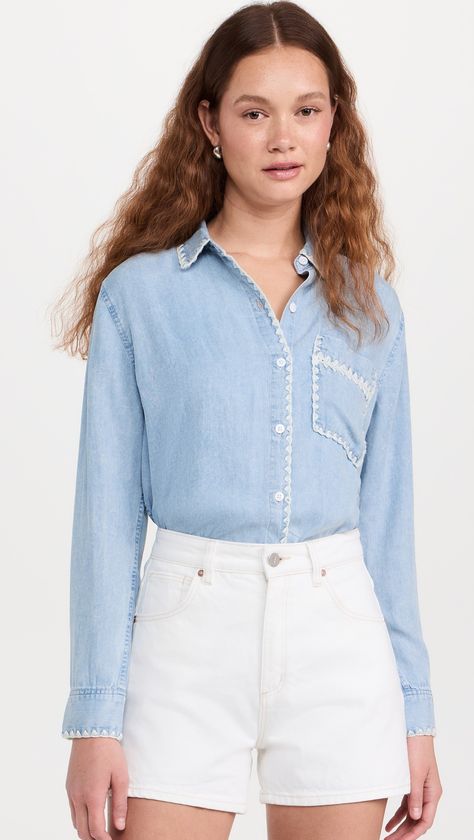 Fast Free Shipping & Free Returns on RAILS Saya Shirt at Shopbop. Shop new arrivals from RAILS at Shopbop.com Breakfast Club Shirt, Rails Clothing, Breezy Dress, One Clothing, Tie Front Blouse, Cropped Tube Top, Latest Outfits, China Fashion, Linen Top