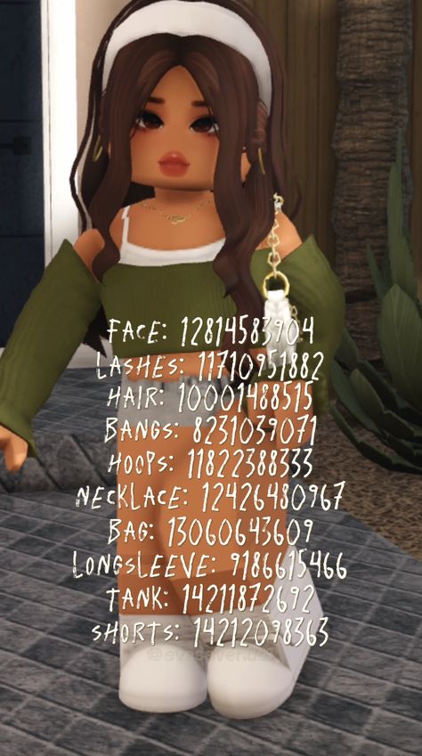 Roblox Outfit Codes, Fete Emo, Berry Avenue Codes, Brown Hair Roblox, Blocksburg Outfit Codes￼, Preppy Decal, Code Clothing, Pic Code, Roblox Image Ids