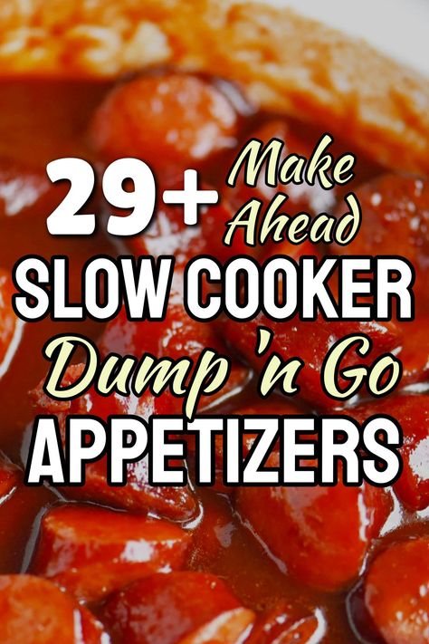 Been looking for the best make ahead appetizers for parties? These 29 slow cooker dump and go appetizers are set and forget easy throw together crockpot finger foods and appetizer dips for special events, Game Day parties, Christmas open house large groups or even as baby shower appetizers. Cheap and super simple crock pot party food and inexpensive snacks for all special events! Snack Day Ideas For Work Party, Crock Pot Food For Party, Food For 40th Birthday Party, Easy Crock Pot Pot Luck Ideas, Group Snacks Easy, Easy Party Entrees, Easy Appetizers Thanksgiving, Easy Potluck Finger Foods, Easy Crock Pot Appetizers For A Party