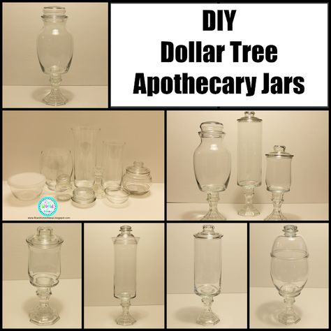 Dollar Tree Apothecary, Winter Tree Decorations, Looking Glass Paint, Jars Crafts, Upcycling Diy, Dollar Store Hacks, Diy Tree, Dollar Tree Decor, Christmas Jars