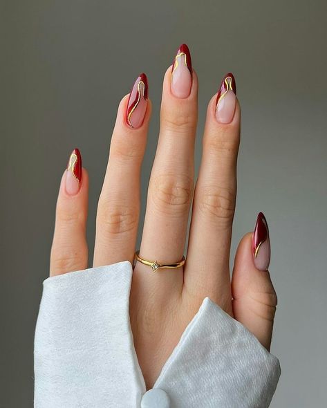 Thanksgiving Nails Color, Bow Nail Designs, Best Press On Nails, Modern Nail Art, Wine Nails, 2024 Nails, Red Nail Designs, Winter Nail Designs, Instagram Nails