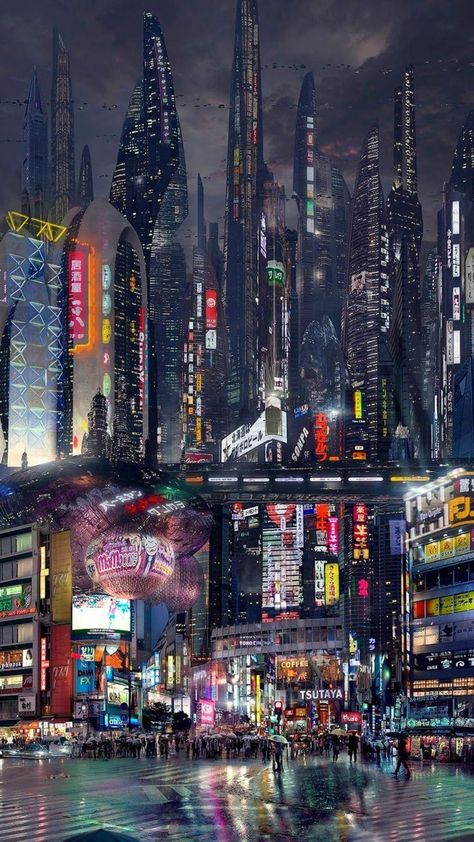 Kota Masa Depan, Sci Fi Wallpaper, Sci Fi City, Live Art, New Retro Wave, Cyberpunk Aesthetic, Cyberpunk City, Arte Cyberpunk, Japon Illustration