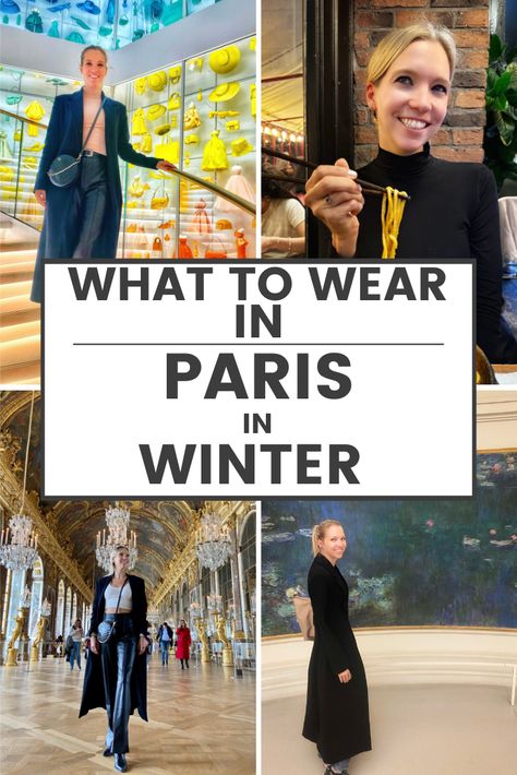 After traveling to Paris during the winter a ton, I'm an expert on what to pack for Paris in winter. Lucky for you, I’m about to reveal all my tips and tricks! Winter Outfits For Paris, Outfits For Paris Winter, Paris In Winter Outfits, Paris Winter Street Style, Winter In Paris Outfit, Winter Paris Outfits, Paris Winter Outfit, Paris Winter Fashion, What To Pack For Paris