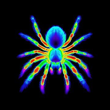 This vibrant design showcases a tarantula transformed into a mesmerizing neon artwork. The bold colors and glowing lines create a striking and abstract visual, adding a touch of psychedelic energy to this fascinating creature. Neon Line Art, Neon Animals, Neon Artwork, Vibrant Design, Showcase Design, Life Art, Painting Ideas, Bold Colors, Line Art