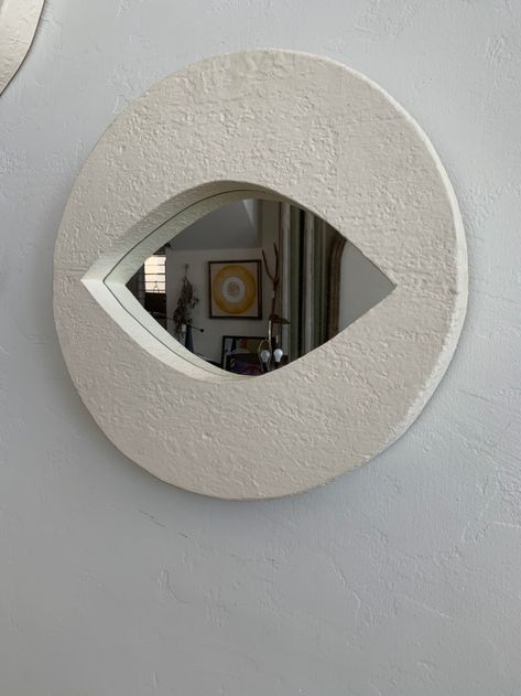 ‘Ataria’ handmade plaster mirror | Salvare Goods Hanging Heavy Mirror, Plaster Mirror, Bronze Tinted Mirror, Entryway Art, Tinted Mirror, Mirror Crafts, Circular Mirror, Handmade Ceramics Vase, Custom Mirrors