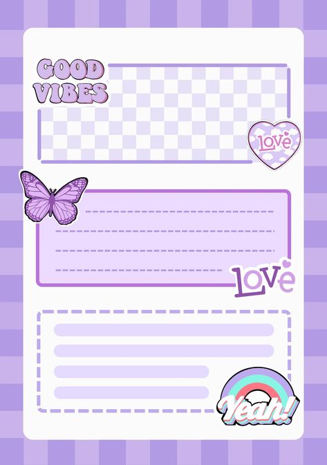 Planner Border Ideas, Purple Aesthetic Journal, Bullet Journal Icons, Notebook Paper Template, Memo Pad Design, Free Planner Templates, Flower Background Design, Paper Art Design, Note Writing Paper