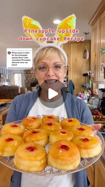 109K views · 4.5K likes | Heather Bell on Instagram: "Easter is coming and these upside down pineapple cupcakes are a great idea and they’re so easy to make. #happyeaster #easterweekend #upsidedowncake #bakinglove #bakingfromscratch #easyrecipes #desserttime #dessertoftheday #cakecakecake #justthebells10" How To Make Pineapple Upside Down Cake, Pineapple Upside Down Cupcake Recipe, Upside Down Pineapple Cupcakes, Pineapple Dessert Easy, Maraschino Cherries Recipes, Cherries Recipes, Pineapple Upside Down Cake Recipe, Pineapple Upside Down Cupcakes, Pineapple Cupcakes